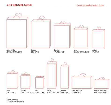 shopping bag measurements